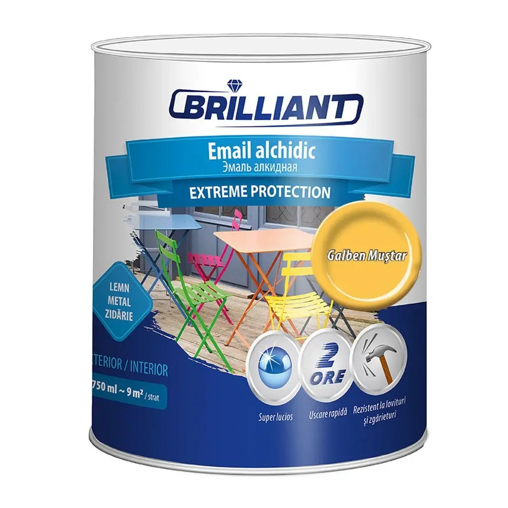 Email alchidic Brilliant Extreme galben mustar 0.75L